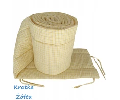 Bello Ochraniacz dookoła łóżeczka 360x30cm Geltonas Kratka