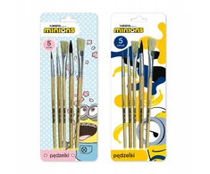 Beniamin Pędzelki Z Naturalnego Włosia Minionki 5 vnt. Do Farb Dla Dzieci