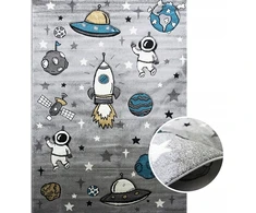 Berfin Vaikiškas kilimėlis Smart Kids 3D 140X190 SPACE PLANET ROCKET vaikui