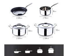 Bergner Puodų rinkinys, plieno 18/10 Masterpro Premium indukcinis