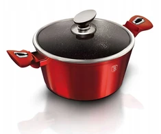 Berlinger Haus ALIUMININIS PUODAS SU GRANITINĖ DANGA - BURGUNDIJA - 6,5 L - 28 CM
