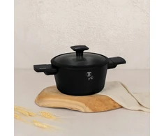 Berlinger Haus Berlingerhaus puodas su dangčiu 20cm Matte Juodas