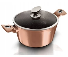 Berlinger Haus Puodai su akmens efektu ir dangčiu 20 cm Rosegold Metallic Line