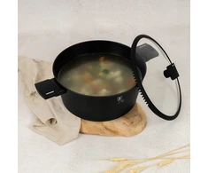 Berlinger Haus Puodas su dangčiu 28cm, 6.1l, matinė juoda