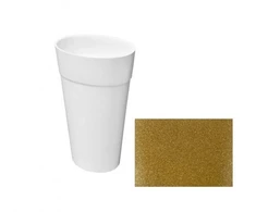 Besco Uniqa Glam Gold akmens masės praustuvas su koja,su Klik-klak Baltas