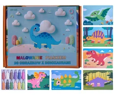 Bestomi DAŽYMAS SMILYJE Smėlio paveikslėliai 20 paveikslėlių berniukams dinozaurams