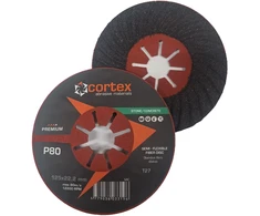 Betono/akmens šlifavimo diskas CORTEX Premium, 125 x 22 mm, P80, fibro