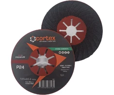 Betono/akmens šlifavimo diskas CORTEX Premium, 125 x 22 mm, P24, fibro