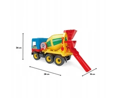 Betono maišyklės žaislas vaikams 38 cm Middle Truck WADER besisukanti kriaušė