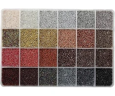 Bez Marki 15600 stiklo karoliukų 24 spalvos 2 mm rinkinys smulkių karoliukų