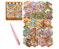 Bez Marki 20x 3D STICKERS Stage SCENES DIY DIY lipdukų rinkinys, DIY DU kart