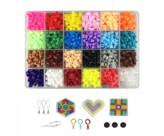 Bez Marki 24 spalvų 5 mm spalvingų Hama Perler saugiklių karoliukų rinkinys vaikams „pasidaryk pats“, 1 stilius