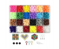 Bez Marki 24 spalvų 5 mm spalvingų Hama Perler saugiklių karoliukų rinkinys vaikams „pasidaryk pats“, 1 stilius