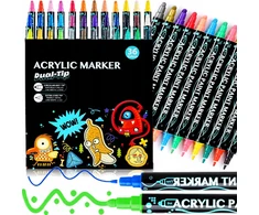 Bez Marki 36x AKRILINIŲ ŽYMEKLIŲ RINKINYS Žymekliai, žymekliai, DVIŠALIEJI ŽYMEKLIAI, MIX RINKINYS