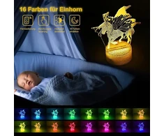 Bez Marki 3D DINOZAUR + JEDNOROŻEC Naktinė lempa LED 7 USB/BATERIE + Pultas 16 KOLORÓW