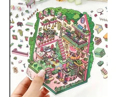 Bez Marki 3D lipdukai TIKTOK NAMAS ROOMBOX SCENE ROOM MINI WORLD HOME