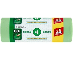 Bez Marki 60L šiukšlių maišai atliekų rūšiavimui, stiklas, Jan Niezbędny, žalias, 16 vnt.