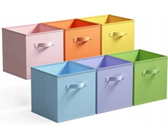 Bez Marki 6x PUDEŁKA NA ZABAWKI DZIECIĘCE SKRZYNKI 27x27 CM ORGANIZERY SKŁADANE DUŻE