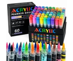 Bez Marki Akriliniai žymekliai 60 vnt. Šepetukų rašikliai Žymekliai PREMIUM rinkinys