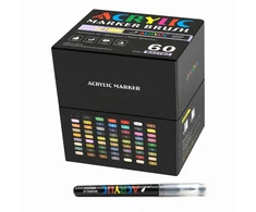 Bez Marki Akriliniai žymekliai 60 vnt. Šepetukų rašikliai Žymekliai PREMIUM rinkinys