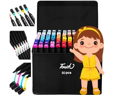 Bez Marki ALCOHOL MARKERS 80 Vnt Žymekliai Žymekliai Dvipusiai Markeriai Pro + BAG