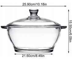 Bez Marki Angoily Glass puodas su dangčiu, apie 2,5 l