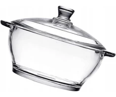 Bez Marki Angoily Glass puodas su dangčiu, apie 2,5 l