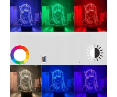 Bez Marki Anime DARLING In The FRANXX zero dwa 3D noc światło kolorowa lampka
