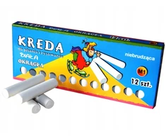 Bez Marki Apvali balta kreida, nežymi, 12 vnt