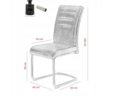 Bez Marki ATRAMOSIOS KĖDĖS 2 Vnt 102X45X65 CM JUODOS PIA LOFT VALGOMO KAMBARIAI