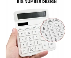 Bez Marki Baltas mokyklos biuro skaičiuotuvas 12 skaitmenų 14x12 cm