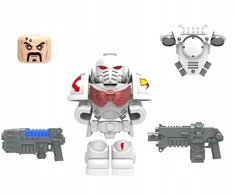 Bez Marki Baltas randas iš WH40K kaladėlių minifigūrėlės