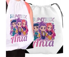 Bez Marki Baltas WOREK Kuprinė DLA DZIECKA Z IMIENIEM DEMON HUNTERS HUNTRIX KPOP
