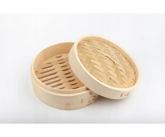 Bez Marki Bambuko garlaivis, 18 cm, 1 pakopos dangtelis, garinantis rankdarbių wok