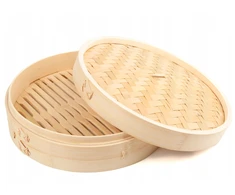 Bez Marki Bambuko garlaivis 24 cm, 1 pakopos dangtelis, garinantis rankdarbių wok