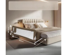 Bez Marki BARIERKA DO ŁÓŻKA OCHRONNA ZABEZPIECZAJĄCA DLA DZIECI 150cm 48,5cm smėlio sp.