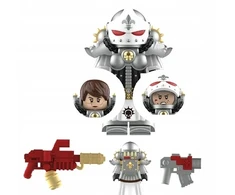 Bez Marki „Battle Sister“ liepsnelės sidabrinė Adepta Sororitas iš WH40K kaladėlių minifigūrėlės