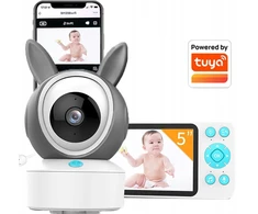 Bez Marki Belaidis sukamasis FHD WIFI elektroninis kūdikio monitorius TUYA LCD ZOOM kamera