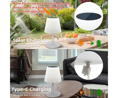 Bez Marki BEZPRZEWODOWA LAMPA SOLARNA STOŁOWA LED RGB ZEWNĘTRZNA WEWNĘTRZNA USB Pultas