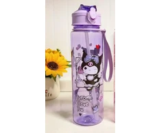 Gertuvė Bez Marki BIDON BUTELKa kotek KUROMI 700ML su naklejkami violetinė