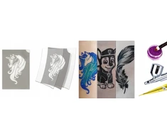 Bez Marki Blizgučių tatuiruotės vaikams 30vnt, skalbiami šablonai, dovana berniukui 01