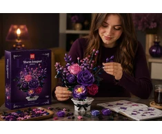 Bez Marki Blocks Flowers Bouquet Premium – DIY rožių rinkinys, unikalus kaip dovana