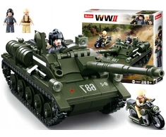 Bez Marki Blokai SU-85 TANK Tank Destroyer + Armija 2 FIGURES + variklis + PRIEDAI