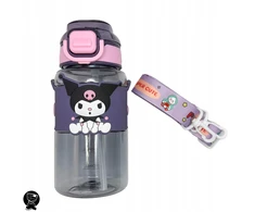 Gertuvė Bez Marki Buteliukas NA WODĘ Z SŁOMKĄ KUROMI 600ML - SANRIO su regulowanym paskiem na ramię
