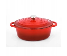 Bez Marki Cast iron puodas CS Kochsysteme Xanten, 37 x 22 cm, red