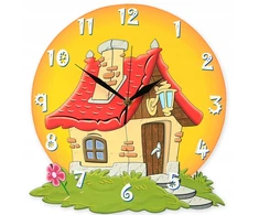 Bez Marki Chatka geltona zegra ścienny