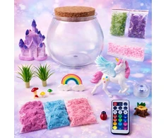 Bez Marki CREATIVE DIY UNICORN KIT MAGICAL TERRARIUM LED FONNIS ŠVIETIMAS + NUOTOLINIO PULTAS
