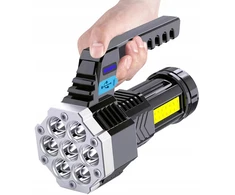 Bez Marki Daugiafunkcis taktinis žibintuvėlis su rankena įkraunamas 7x LED + COB