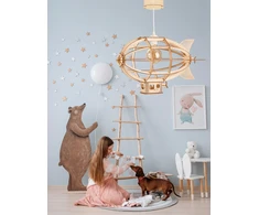 Pakabinamas šviestuvas Bez Marki Deku Sterowiec Lampa wisząca dziecięca drewniana