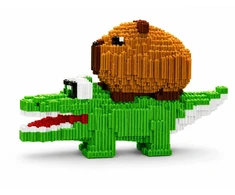 Bez Marki DIDELIS 3D BLOKŲ RINKINYS CAPYBARA ANT CROCODILE 3227 EL DIY FIGURINĖS VAIKAMS